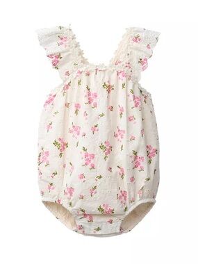 Zara FLORAL EYELET ROMPER